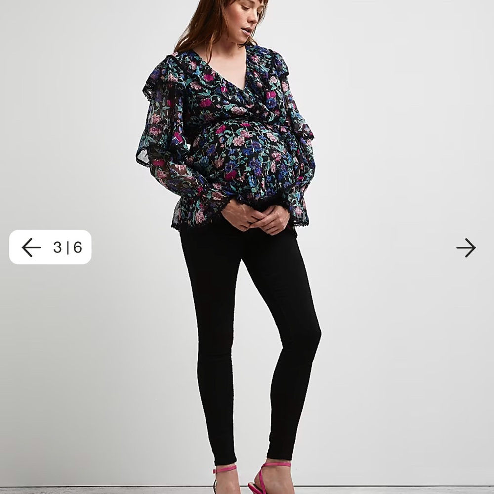 Floral Ruffle Sheer Blouse - Picture 3 of 4